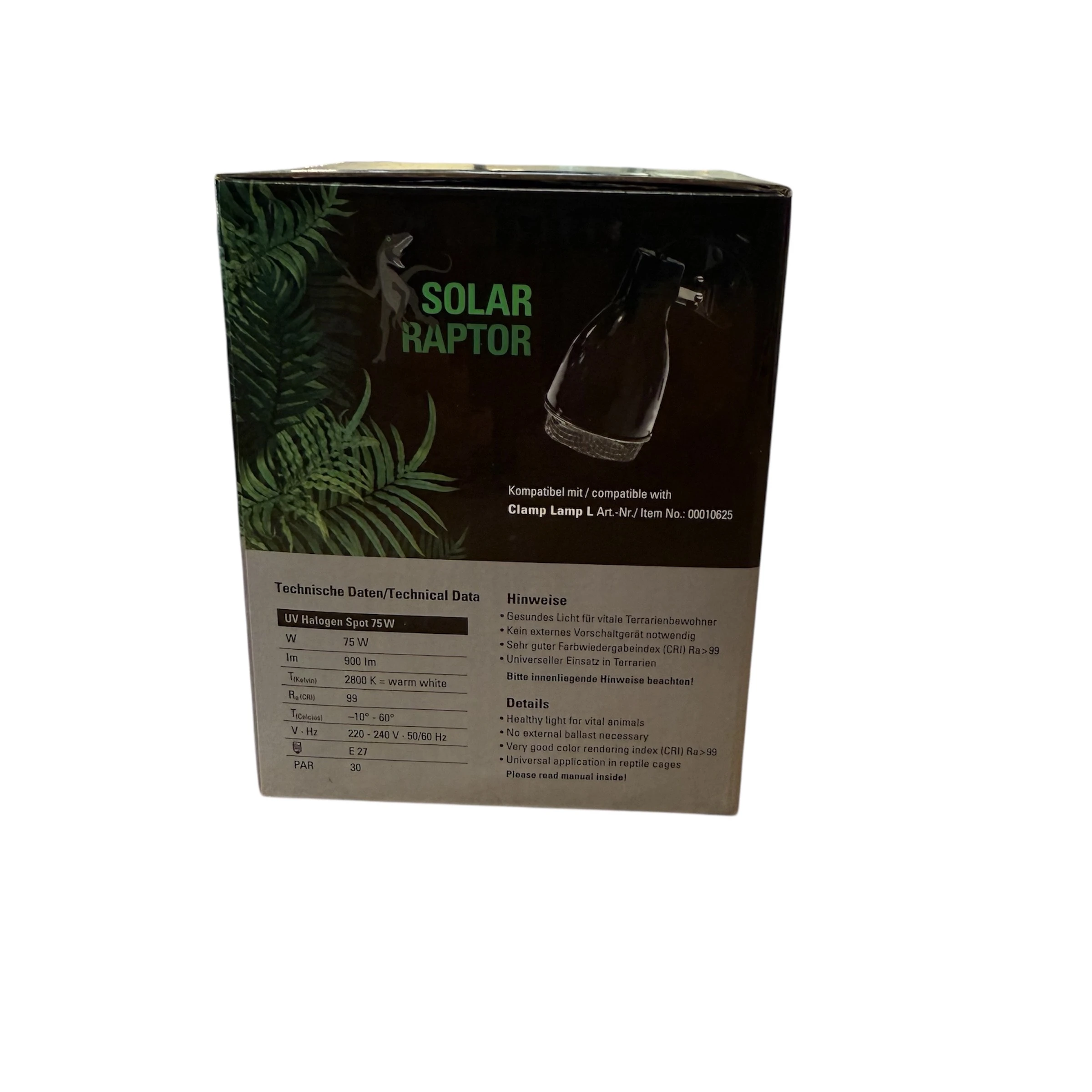 SOLAR RAPTOR UV Halogen Spot 75 Watt